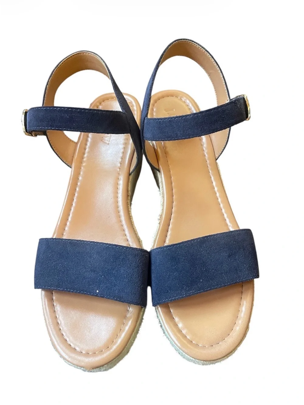 J. Crew Navy Suede Espadrille Wedge Sandals